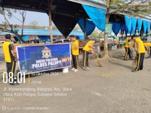 Polres Palopo Gelar Jumat Bersih Di Terminal Dangerakko, Ajak Masyarakat Peduli Kebersihan